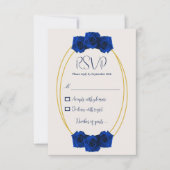 Cartons Réponse Royal Blue et Gold Geometry Quinceañera (Devant)
