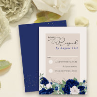 Royal Blue et ivoire Rose Élégant floral