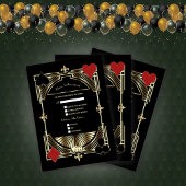 Cartons Réponse Royal Gold Fleur de lis Great Gatsby Mariage