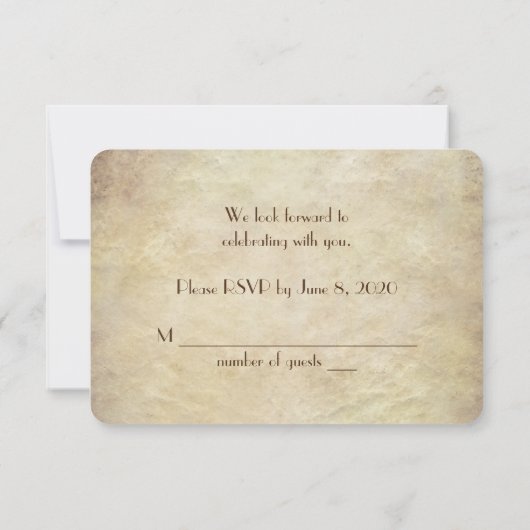 Cartons Réponse RSVP-15e anniversaire Renouvellement de Vow (Dos)