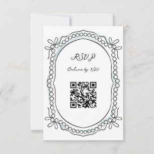 Cartons Réponse Rubans en stylo et en encre et perles Code QR