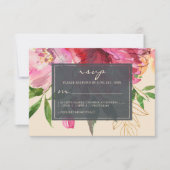 Cartons Réponse Ruby Pink Peony Ivory Floral Mariage (Devant)