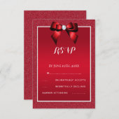 Cartons Réponse Ruby Red & Mariage élégant Gem (Devant / Derrière)
