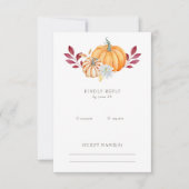 Cartons Réponse Russe Aquarelle Citrouille orange Mariage de autom (Devant)
