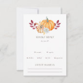 Cartons Réponse Russe Aquarelle Citrouille orange Mariage de autom (Devant)