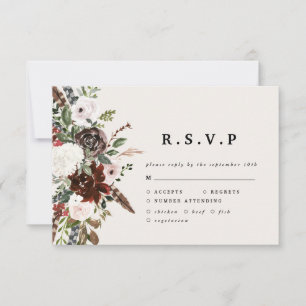 Cartons Réponse Russe aquarelle mariage floral R.S.V.P