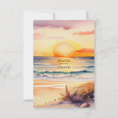Cartons Réponse Russe aquarelle Sunset Beach Mariage (Dos)