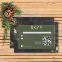 Russe Berries d'hiver et pin noir QR Code
