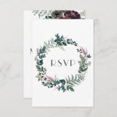 Cartons Réponse Russe Bourgogne et forêt vert fleurie couronne | (Devant / Derrière)