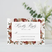 Cartons Réponse Russe Bourgogne et Rose d'ivoire Mariage (Debout devant)