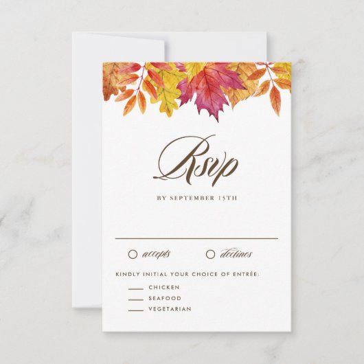 Cartons Réponse Russe chute Feuille Garland Mariage d'automne (Devant)