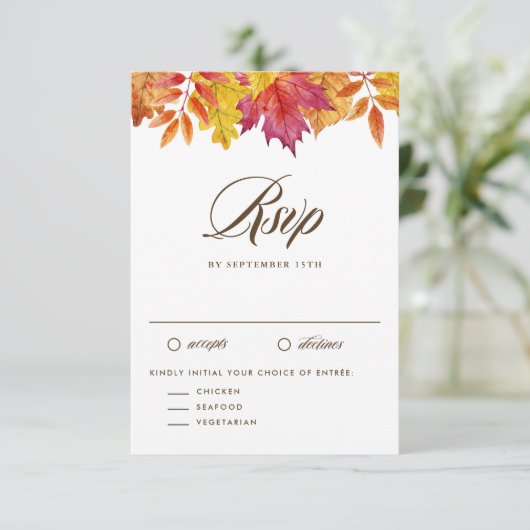 Cartons Réponse Russe chute Feuille Garland Mariage d'automne (Debout devant)