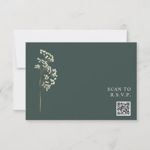 Cartons Réponse Russe Emerald Gypsophila QR Code Mariage