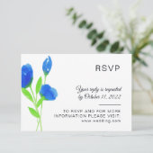 Cartons Réponse Russe mariage bleu fleurs sauvages simple aquarell (Debout devant)