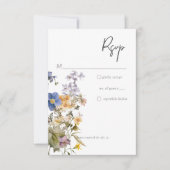 Cartons Réponse Russe Meadow Fleurs sauvages d'aquarelle violette (Devant)