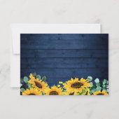 Cartons Réponse Russe Sunflower Navy Bleu String Mariage (Dos)