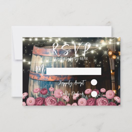 Cartons Réponse Russe Whiskey Barrel extérieur Mariage (Devant)