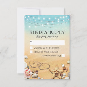 Cartons Réponse Russie Tropical Beach Heart Mariage