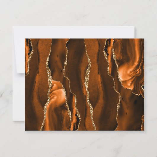 Cartons Réponse Rust Gold Agate Options de repas Noir Mariage noir (Dos)