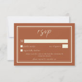 Cartons Réponse Rust Terracotta Minimalist Frame Wedding QR Code (Devant)