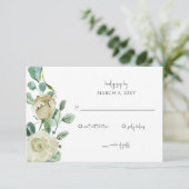 Cartons Réponse Rustic Airical Botanical Neutral Floral Mariage (Debout devant)