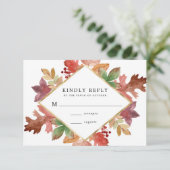 Cartons Réponse Rustic Automne quitte Mariage de automne (Debout devant)