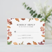 Cartons Réponse Rustic Automne quitte Mariage de automne (Debout devant)