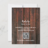 Cartons Réponse Rustic Barn Lace Wood QR Code String Light Wedding (Dos)