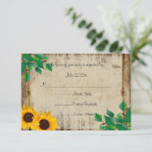 Cartons Réponse Rustic Barn Wood Sunflower (Debout devant)
