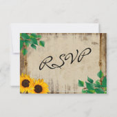 Cartons Réponse Rustic Barn Wood Sunflower (Dos)