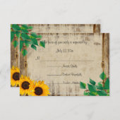 Cartons Réponse Rustic Barn Wood Sunflower (Devant / Derrière)