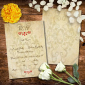 Cartons Réponse Rustic Baroque Floral Mexican Wedding
