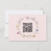 Cartons Réponse Rustic Blush Pink Romantic Wildflower Wedding QR (Dos)