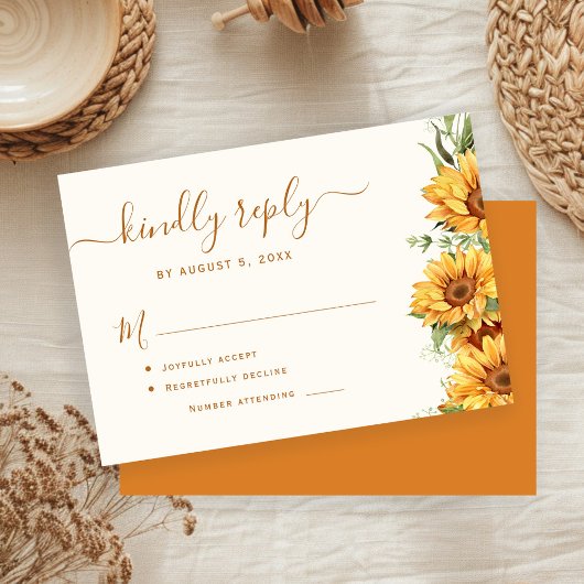 Cartons Réponse Rustic boho autumn fall floral garden wedding