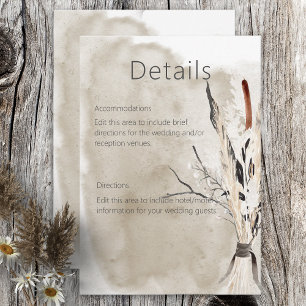 Cartons Réponse Rustic Boho Bouquet Modern Details Card