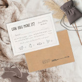 Cartons Réponse Rustic Boho Décontracté Funny Mariage ID1109