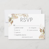 Cartons Réponse Rustic Boho Delicate Fall Wildflowers Wedding (Devant)