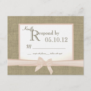 Cartons Réponse Rustic Bow et Burlap Mariage