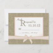 Cartons Réponse Rustic Bow et Burlap Mariage (Devant)