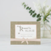 Cartons Réponse Rustic Bow et Burlap Mariage (Debout devant)