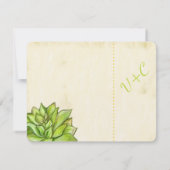 Cartons Réponse Rustic Cactus Succulent Mariage de typographie mod (Dos)