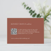Cartons Réponse Rustic Copper QR Code Editorial Modern Wedding (Debout devant)
