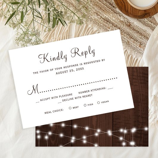 Cartons Réponse Rustic country barn wood wedding