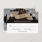 Cartons Réponse Rustic Country Burlap Ruban Mariage en dentelle de (Devant / Derrière)