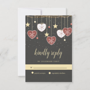 Cartons Réponse Rustic Country Heart et Snowflake Mariage