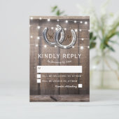 Cartons Réponse Rustic Country Horseshoe Grange Lumières Mariage R (Debout devant)