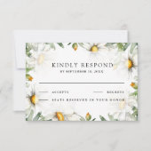 Cartons Réponse Rustic Daisies Floral Wedding (Devant)