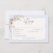 Cartons Réponse Rustic Dusty Blue Romantic Wildflower Wedding (Devant)