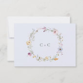 Cartons Réponse Rustic Dusty Blue Romantic Wildflower Wedding (Dos)