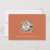 Cartons Réponse Rustic Fall Country Barn String Mariage (Dos)